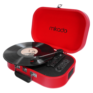 Gramofon Mikado Nostalgia MN-101 Pickup Red Usb + RCA + Bluetooth Supported Music Box, 22357