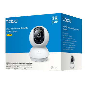 TP-Link TAPO-C230 Pan/Tilt AI Home Security Wi-Fi Camera, 3K 5MP (2880×1620), 2.4 GHz, Horizontal 360, Pan/Tilt, Smart AI Detect