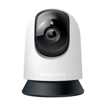 Mercusys MC200 Pan/Tilt Home Security Wi-Fi Camera, 1080P, 2.4 GHz, Horizontal 360, Pan/Tilt, Smart Detection and Notifications 