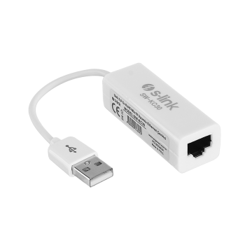 USB to LAN Ethernet adapter converter USB A plug/RJ45, S-Link SW-KC30, 40460