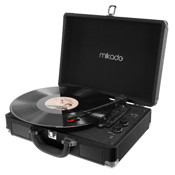 Gramofon Mikado Nostalgia MN-P317 Black Turntable + Rca + Bluetooth Supported Music Box, 22397
