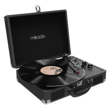 Gramofon Mikado Nostalgia MN-P317 Black Turntable + Rca + Bluetooth Supported Music Box, 22397