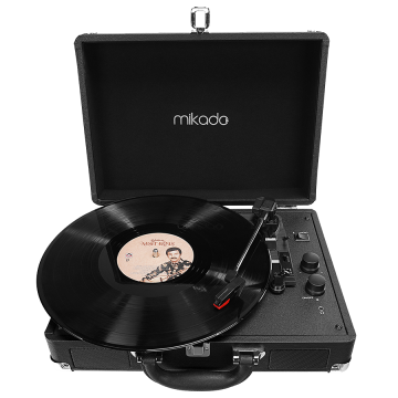 Gramofon Mikado Nostalgia MN-P317 Black Turntable + Rca + Bluetooth Supported Music Box, 22397