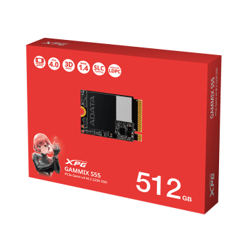 SSD ADATA XPG 512GB PCIE 2230 GEN 4 SGAMMIXS55-512G-C 5000/3800Mbps + RISER Adapter SSD M.2 2230 na 2280