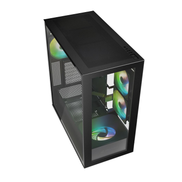 Kućište SHARKOON gaming, Rebel C60 RGB Black ATX, ventilator 4×120