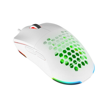 Miš gaming RAMPAGE BLINK White 7 Macro Keys RGB 12800 DPI, 40073
