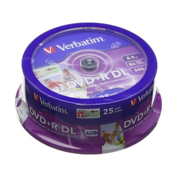 DVD+R DL, VERBATIM,8,5 GB,8X,spindle 25 kom,PRINTABLE ,43667