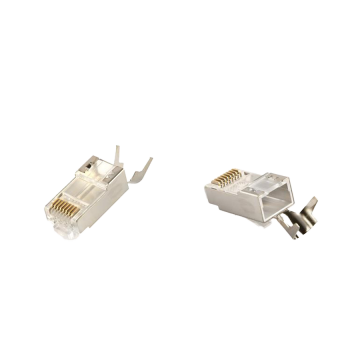 Konektor 10 komada GEMBIRD LC-PTF7-01/10, Shielded modular CAT7, pass-through type plug 15u” gold, plated