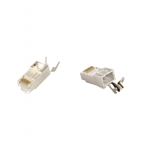 Konektor 10 komada GEMBIRD LC-PTF7-01/10, Shielded modular CAT7, pass-through type plug 15u” gold, plated