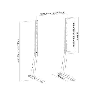 Stalak/Nogare za TV VESA GEMBIRD TVS-D70F-01 black, 37″ – 70″