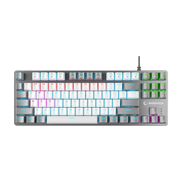 Tastatura gaming RAMPAGE SNUG K14 White/Gray Red Switch Mechanical Gaming Keyboard ENGLISH Layout English Rainbow TKL, 41852