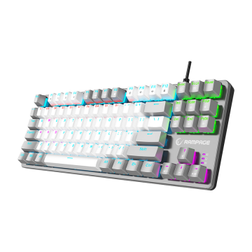 Tastatura gaming RAMPAGE SNUG K14 White/Gray Red Switch Mechanical Gaming Keyboard ENGLISH Layout English Rainbow TKL, 41852