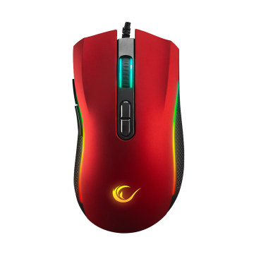 Miš gaming RAMPAGE SMX-R44 V2 Macrol Red 2800 DPI RGB LED 80 Million Huano Switch Gaming Player Mouse, 41490