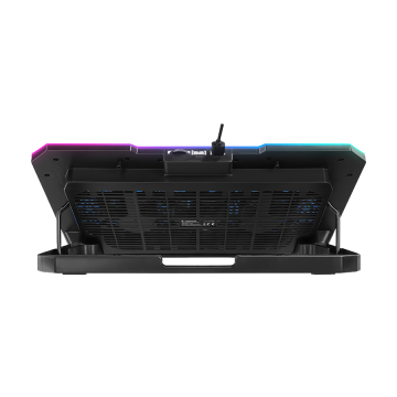 Postolje za notebook gaming Rampage S48 FREEZ Silver 10 Mode RGB 70*70*10MM*6 Fan 9′-17′ Notebook Cooler Stand, 40724