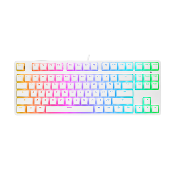 Tastatura gaming RAMPAGE KB-R136 GHOST Mechanical White Type-C red switch US Layout RGB pudding keycaps, 36816