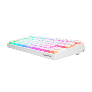 Tastatura gaming RAMPAGE KB-R136 GHOST Mechanical White Type-C red switch US Layout RGB pudding keycaps, 36816