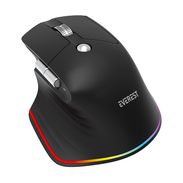 Miš Everest SMW- 178 Handy 2in1 Bluetooth 2,4GHz Black Rechargeable 4000 DPI Horizontal/Vertical Wheel Ergonomic RGB Mouse, 4104