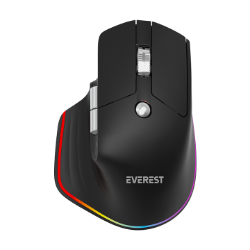 Miš Everest SMW- 178 Handy 2in1 Bluetooth 2,4GHz Black Rechargeable 4000 DPI Horizontal/Vertical Wheel Ergonomic RGB Mouse, 4104