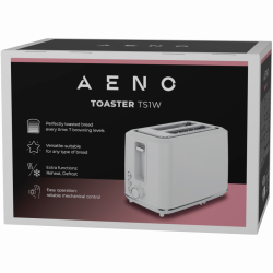 AENO toster bijeli, 2 kriške, 1080W, 7 nivoa tostiranja