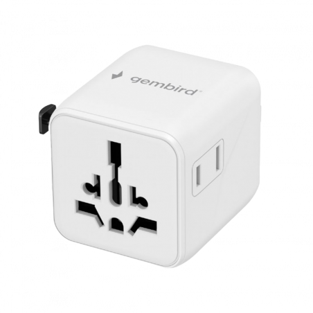 Univerzalni strujni adapter za sve zemlje GEMBIRD, 20 W, white, TPA-INT-01-W