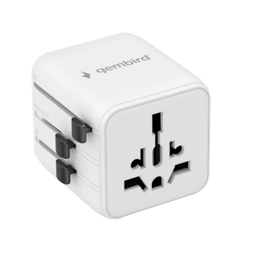 Univerzalni strujni adapter za sve zemlje GEMBIRD, 20 W, white, TPA-INT-01-W