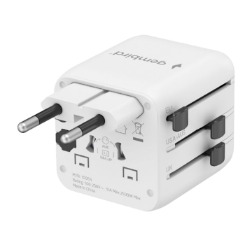 Univerzalni strujni adapter za sve zemlje GEMBIRD, 20 W, white, TPA-INT-01-W