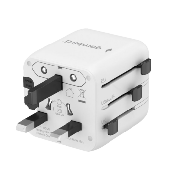 Univerzalni strujni adapter za sve zemlje GEMBIRD, 20 W, white, TPA-INT-01-W