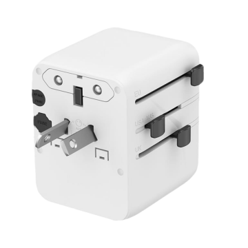 Univerzalni strujni adapter za sve zemlje + USB + Type-C punjač GEMBIRD, 20 W, white, TPA-1A2C20-01-W