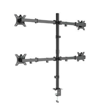 NOSAČ ZA ČETRI MONITORA GEMBIRD MA-D4-01, montaža na stol, (tilting, swivel), 13”-32”, up to 10 kg