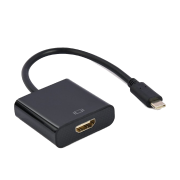 USB adapter Type-C to HDMI adapter 4K@30Hz, 15 cm, black, GEMBIRD, A-CM-HDMIF-03