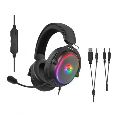 Slušalice sa mikrofonom SPEEDLINK CONUX RGB Stereo Gaming Headset – for PC/PS5/PS4/Xbox SeriesX/S/Switch 2/Switch/OLED/Lite , bl