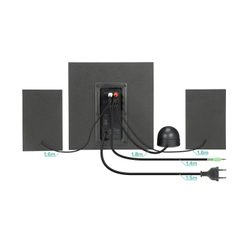 Zvučnici 2.1 SPEEDLINK GRAVITY LT 2.1 Subwoofer System, black, SL-820009-BK