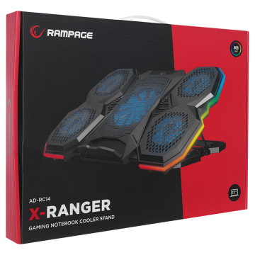 Postolje za notebook gaming RAMPAGE 9″-17″ Addison Rampage AD-RC14 X-RANGER 10 Mode RGB 1*125mm 4*70mm Fan, 40505
