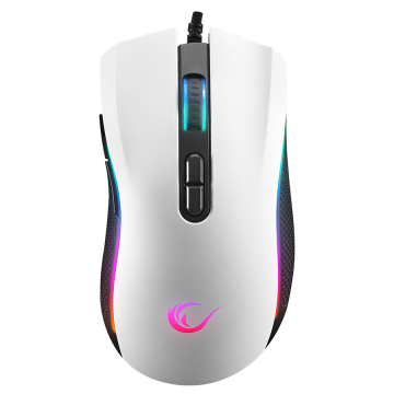 Miš gaming RAMPAGE RAMPAGE SMX-R44 V2 Macrol White 12800 DPI RGB LED 80 Million Huano Switch Gaming Player Mouse, 41492
