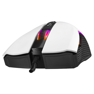 Miš gaming RAMPAGE RAMPAGE SMX-R44 V2 Macrol White 12800 DPI RGB LED 80 Million Huano Switch Gaming Player Mouse, 41492
