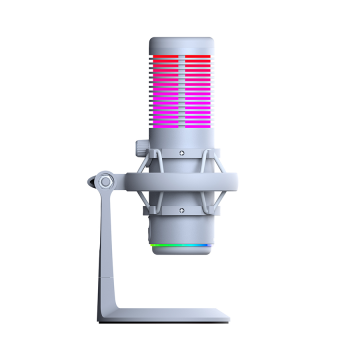 Mikrofon gaming RAMPAGE BEMOL RGB White Microphone with Shock Mount and Pop Filter for Gaming, Streaming, Podcasts, 41148