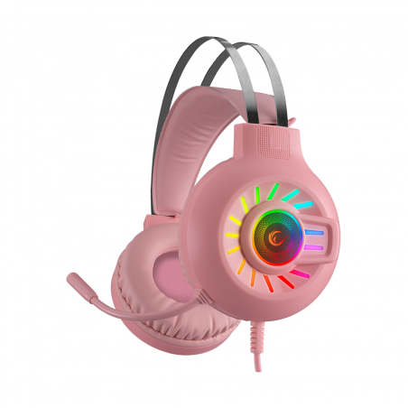 Slušalice sa mikrofonom gaming RAMPAGE RM-K44 ZENGIBAR Pink 7.1 Surround RGB Light Effect, 36019