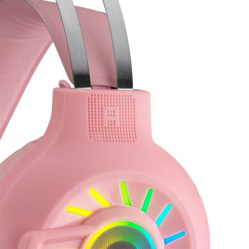 Slušalice sa mikrofonom gaming RAMPAGE RM-K44 ZENGIBAR Pink 7.1 Surround RGB Light Effect, 36019