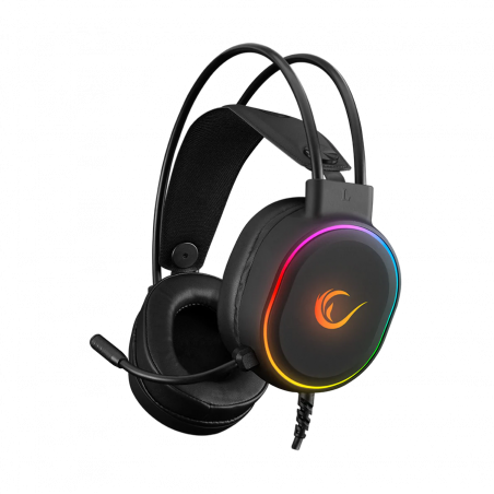 Slušalice sa mikrofonom gaming RAMPAGE ROGUE BLACK USB RGB Led Gaming Headset with Long flexible Microphone. In Line Control, 36