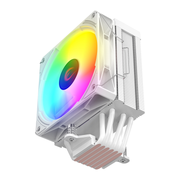 CPU hladnjak RAMPAGE OCTAGON C70 White 63CFM 12cm ARGB Temperature Display AM5/LGA1700 Compatible Air Cooled CPU Fan 41403