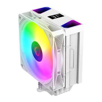 CPU hladnjak RAMPAGE OCTAGON C70 White 63CFM 12cm ARGB Temperature Display AM5/LGA1700 Compatible Air Cooled CPU Fan 41403
