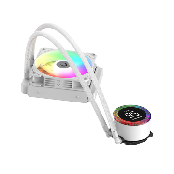 CPU hladnjak AIO Liquid gaming RAMPAGE HELIOS C13 White 12cm Fan Temperature Display Intel LGA1700/AMD AM5 ARGB 120mm Liquid Coo