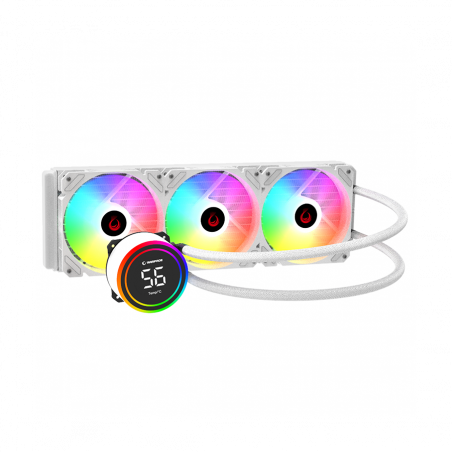 CPU hladnjak AIO Liquid RAMPAGE HELIOS C17 White 12cm Fan Temperature Display Intel LGA1700/AMD AM5 ARGB 360mm Liquid Cooling CP