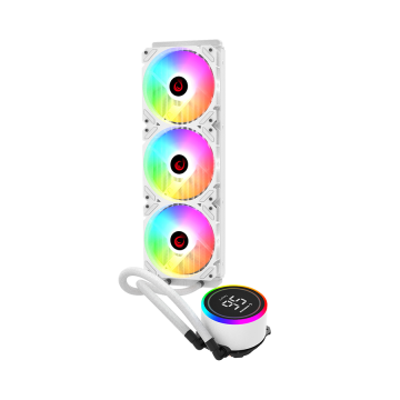 CPU hladnjak AIO Liquid RAMPAGE HELIOS C17 White 12cm Fan Temperature Display Intel LGA1700/AMD AM5 ARGB 360mm Liquid Cooling CP
