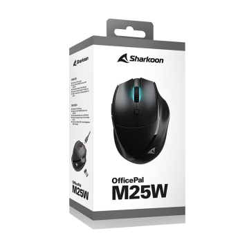 Miš SHARKOON OfficePal M25W Black, wireless/wire dual mode