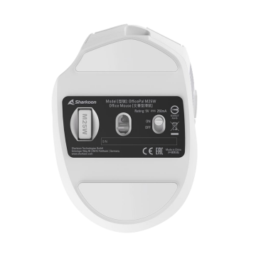 Miš SHARKOON OfficePal M25W White, wireless/wire dual mode