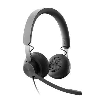 Slušalice sa mikrofonom Logitech Zone Wired MSFT Teams USB black MICROSOFT CERTIFIED, USB-C, USB-A adapter included, 981-000870