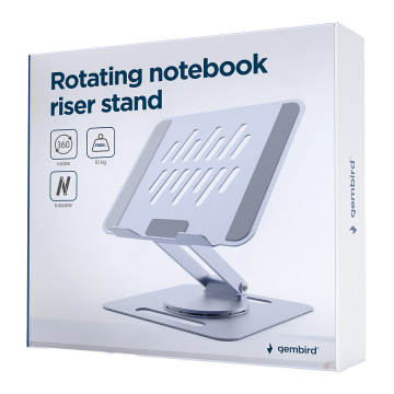 Postolje za notebook riser stand preklopivi rotirajuci, silver GEMBIRD, NBS-DR1-01