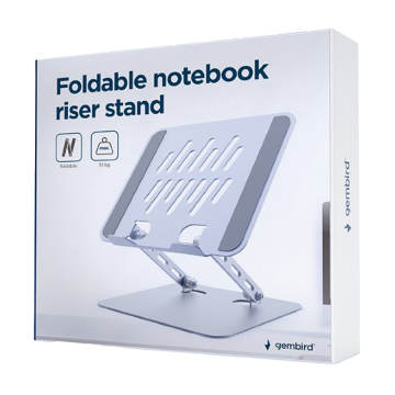 Postolje za notebook riser stand preklopivi, silver GEMBIRD, NBS-D1-04