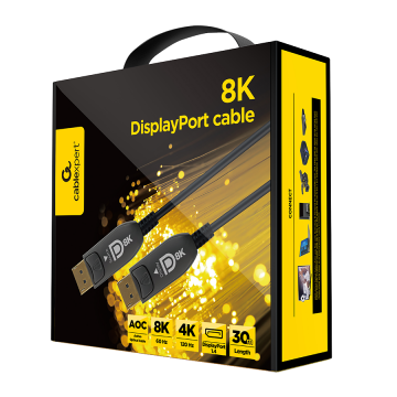 DisplayPort kabal 30m GEMBIRD, muški DisplayPort na muški DisplayPort Active Optical (AOC) 8K AOC Premium Series, CC-DP8K-AOC-30